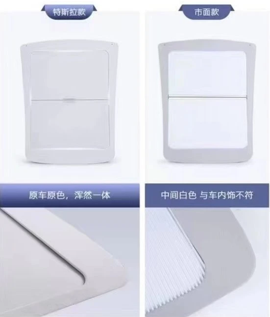 Comparison of Tesal Model Y shade and market products