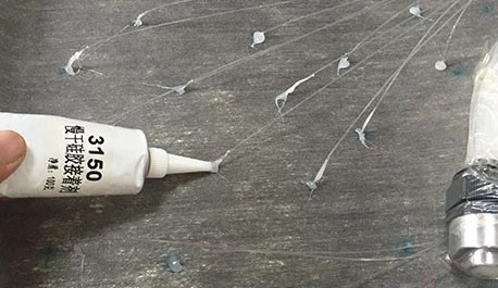 Fixed optical fiber (environmentally friendly silicone glue)