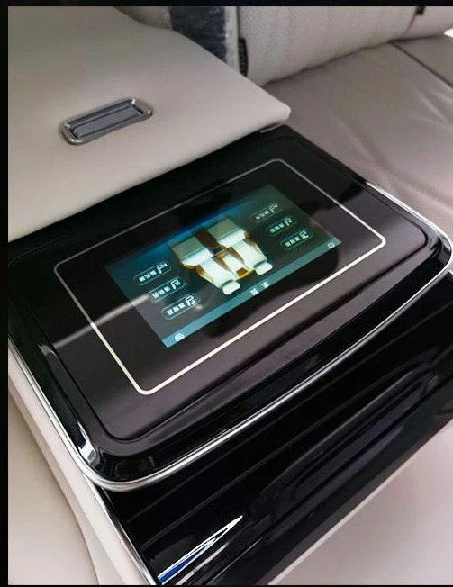 Van luxury bench center armrest with touch control screen